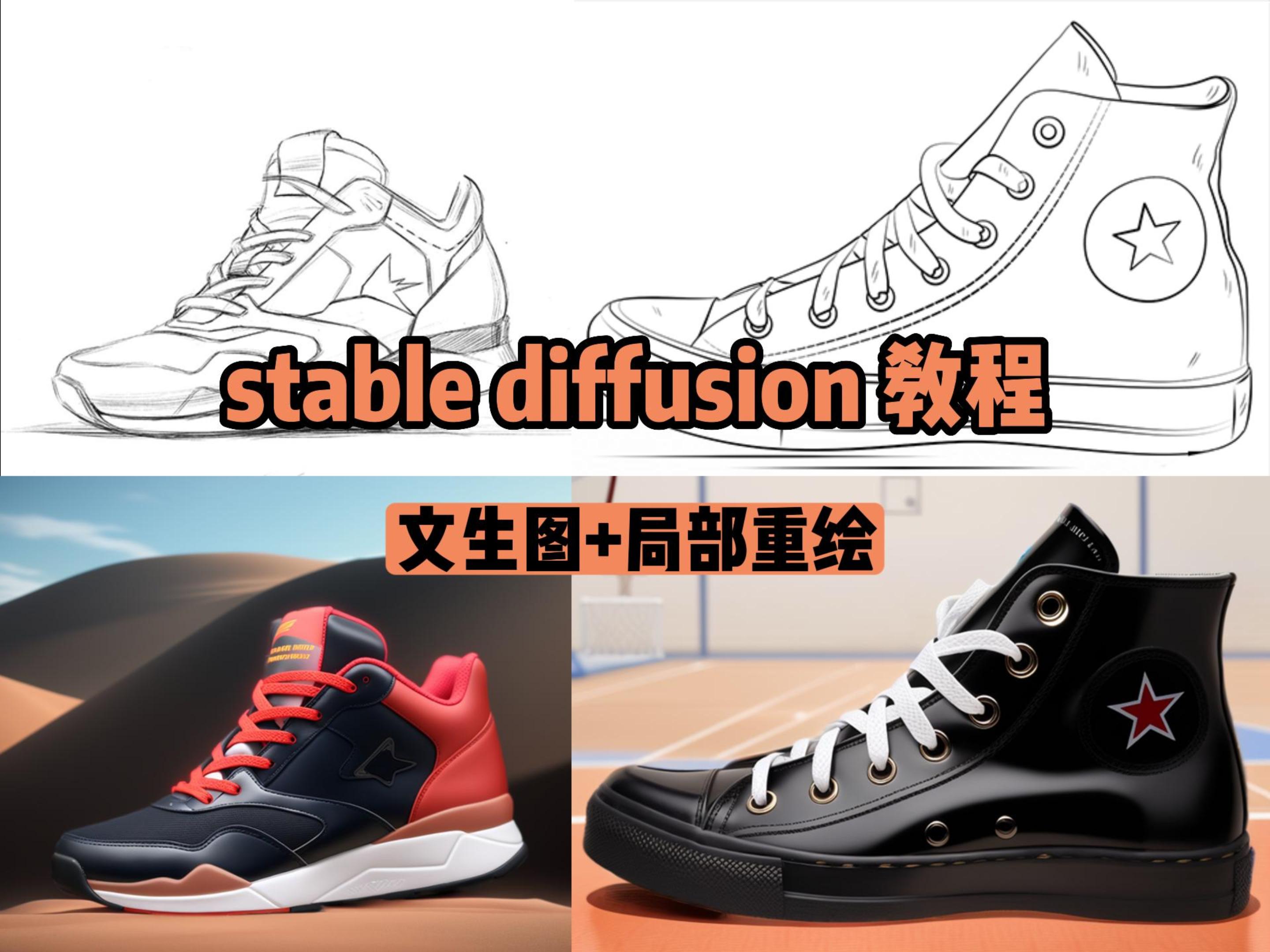 运动鞋产品实战案例-ControlNet -lineart 运动鞋产品实战案例-ControlNet -lineart